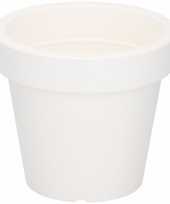 Kunststof bloempot wit 13 cm